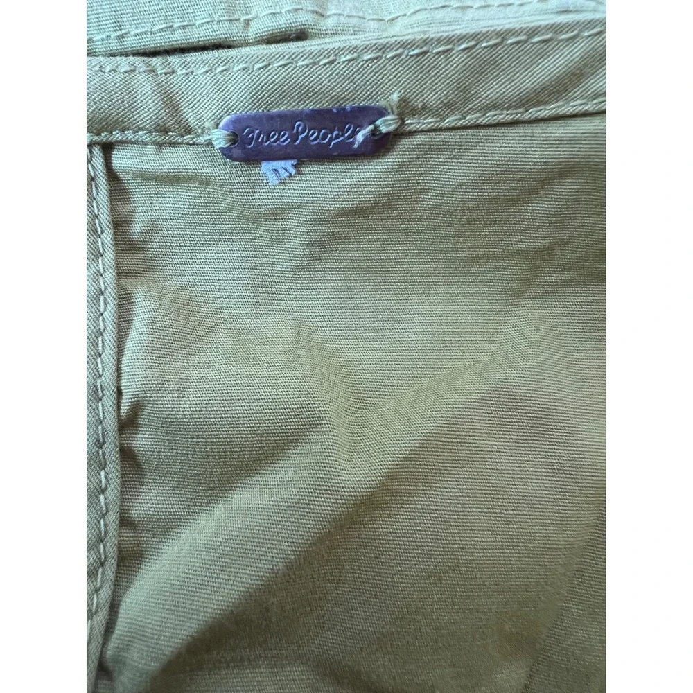 Free People Tastemaker Mini Buttondown V Neck Ruched Puff Sleeve Dress Small - Picture 8 of 12